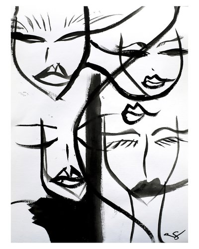「女性の顔」の抽象画 作： 
