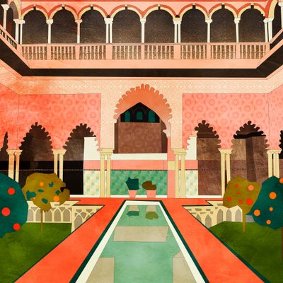 アルハンブラ宮殿、グラナダ、スペイン 作： 