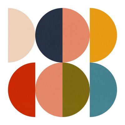 ミッドセンチュリー・ジオメトリック・カラープレイ 1 作： Ana Rut Bre