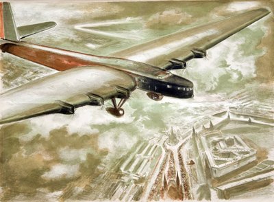 赤の広場の上空飛行、1937 年。 作： Anatoly Andreyevich Suvorov