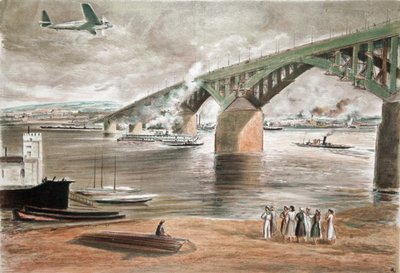ゴーリキーの橋、1937 年。 作： Anatoly Andreyevich Suvorov