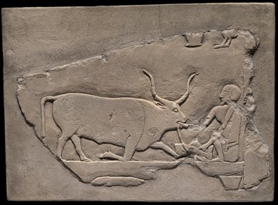 牧夫を描いた墓の壁片 作： 古代エジプト
