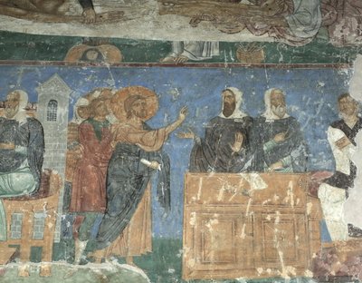 アンナスとカイアファスの前のキリスト、12世紀 作： Ancient Russian frescos