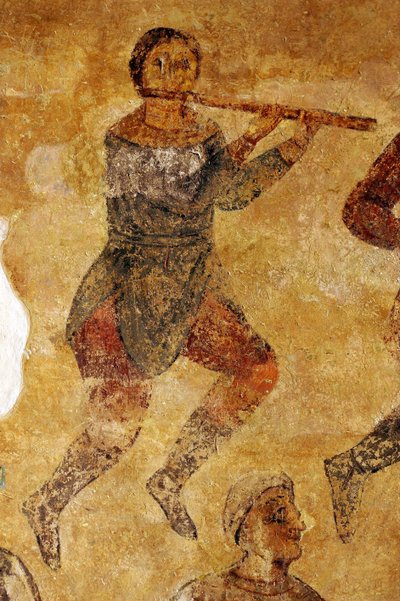 ミュージシャンとアクロバットの詳細 作： Ancient Russian frescos