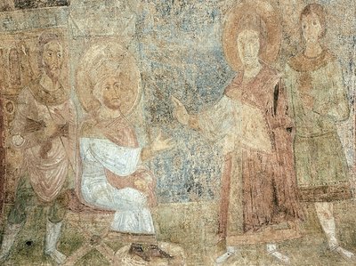 皇帝ディオクレティアヌスの前の聖ジョージ 作： Ancient Russian frescos