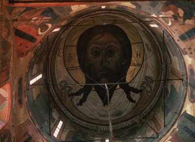 モスクワクレムリンの大天使ミカエル大聖堂の聖顔ドームの絵、1652-1666 作： Ancient Russian frescos