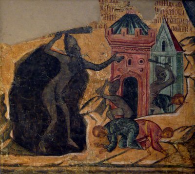 最後の判断。ノヴォデヴィチ女子修道院のフレスコ、1654年 作： Ancient Russian frescos