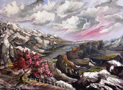 活気あふれる山岳風景 作： Anda Bieza
