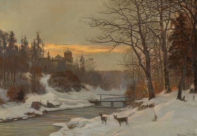 冬の小川の風景 作： Anders Andersen Lundby