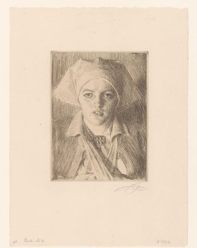 ヴァン・グリの肖像 ゴールドⅡ 作： Anders Leonard Zorn (signed by artist)