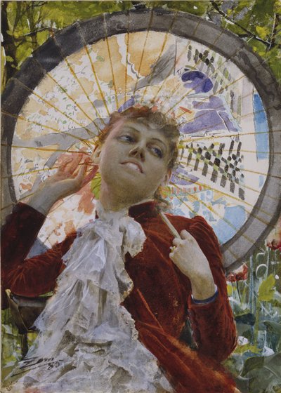空中の城、1885年（トイレ） 作： Anders Leonard Zorn
