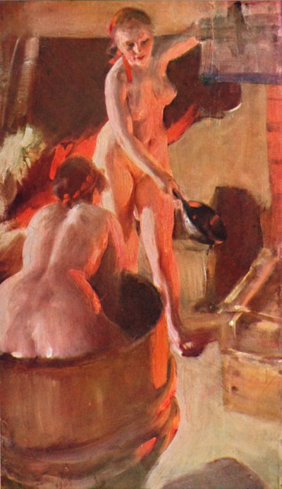 ダーラナのバス、1908年、1931年 作： Anders Leonard Zorn
