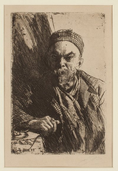 詩人ポール・ヴェルレーヌ（1844-1896）の肖像 - Zorn, Anders Leonard（1860-1920） - 1895 - エッチング - 23,7x16 - 個人蔵 作： Anders Leonard Zorn