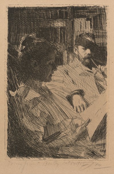 La Lectureを読む、1893年。 作： Anders Leonard Zorn