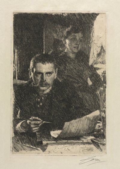 アーティストとその妻、1890年。 作： Anders Leonard Zorn