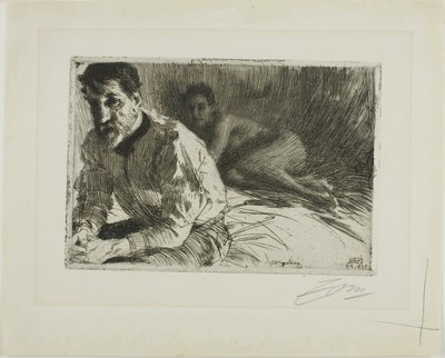 Augustus Saint-Gaudens II (Saint-Gaudens and His Model) 作： Anders Leonard Zorn