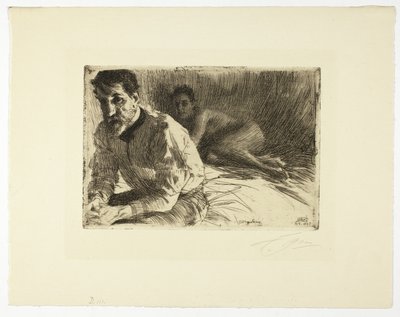 Augustus Saint Gaudens II (Saint Gaudens and His Model) 作： Anders Leonard Zorn