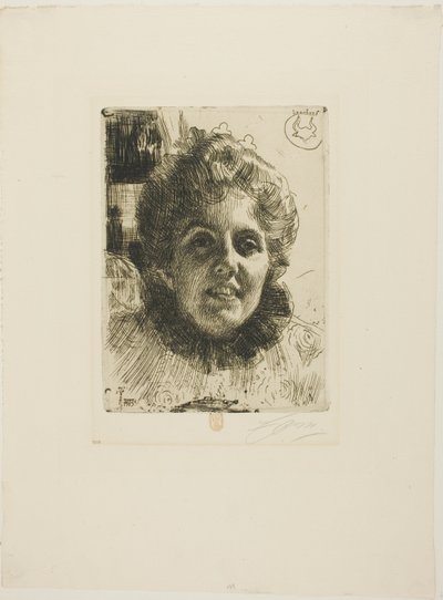 Aurore (Mrs. Aurore Klintberg、旧姓 Oxenstierna、頭) 作： Anders Leonard Zorn