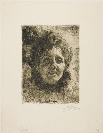 オーロレ（オーロレ・クリントベリ夫人、旧姓オクセンスティエナ、ヘッド） 作： Anders Zorn