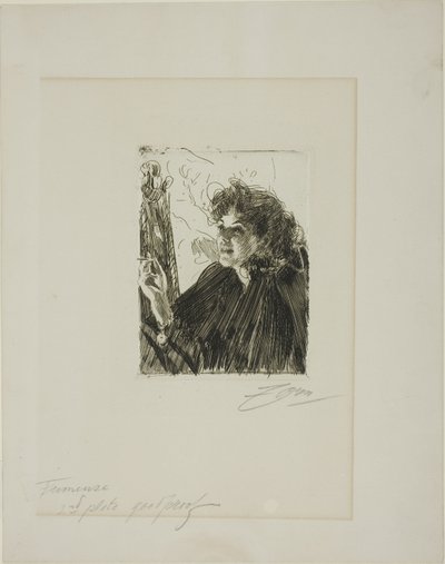 タバコを持つ少女 II 作： Anders Leonard Zorn