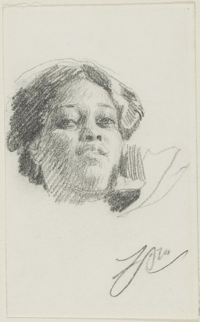 女性の頭 作： Anders Zorn