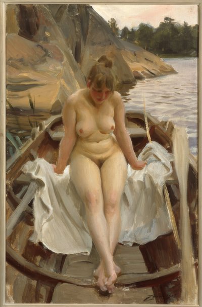 ヴェルナーの手漕ぎボートで 作： Anders Leonard Zorn