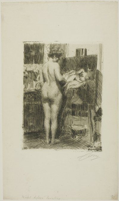 写真の前のモデル 作： Anders Leonard Zorn