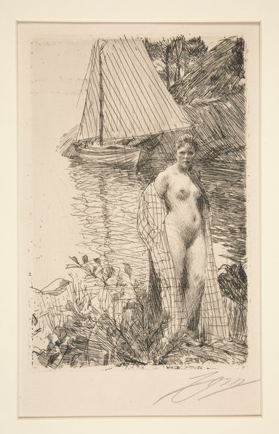 私のモデルと私のボート 作： Anders Leonard Zorn