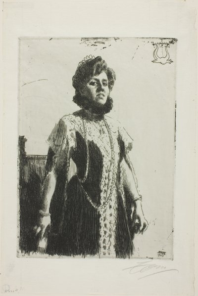 Oxenstierna (Mrs. Aurore Klintberg, née Oxenstierna, 全長) 作： Anders Leonard Zorn