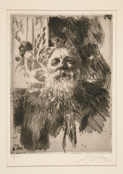 A. ロダンの肖像 作： Anders Leonard Zorn