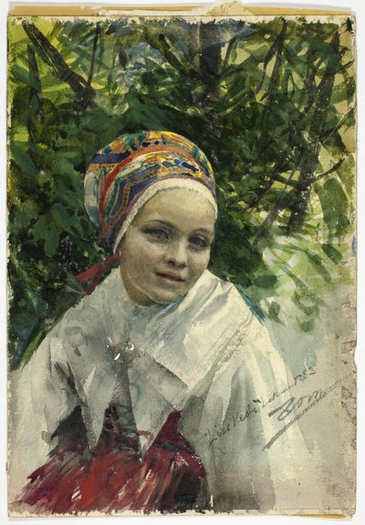 少女の肖像 作： Anders Leonard Zorn