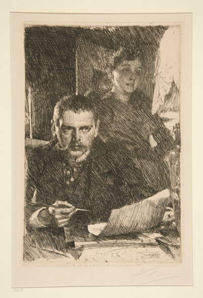 アーティストと彼の妻の肖像 作： Anders Leonard Zorn