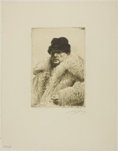 自画像 1916年 作： Anders Leonard Zorn