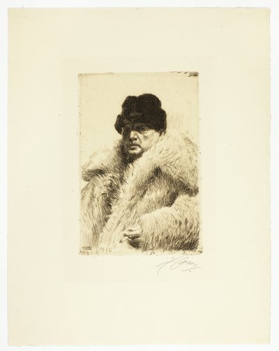 自画像 1916年 作： Anders Leonard Zorn