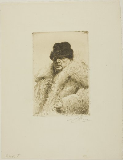 自画像 1916年 作： Anders Leonard Zorn