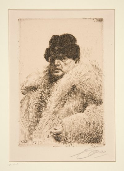 自画像 1916年 作： Anders Leonard Zorn