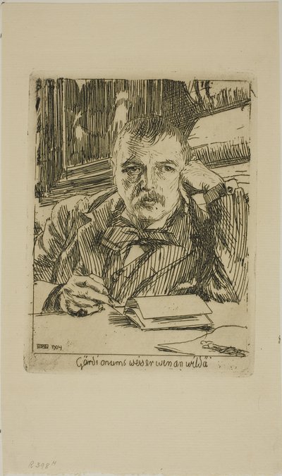 碑文のある自画像 作： Anders Leonard Zorn