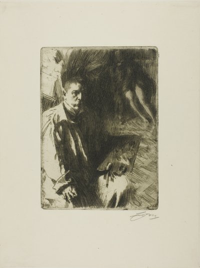 モデル II との自画像 作： Anders Leonard Zorn