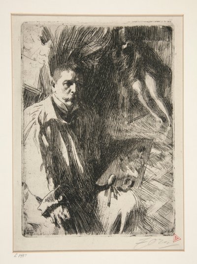 モデル II との自画像 作： Anders Leonard Zorn