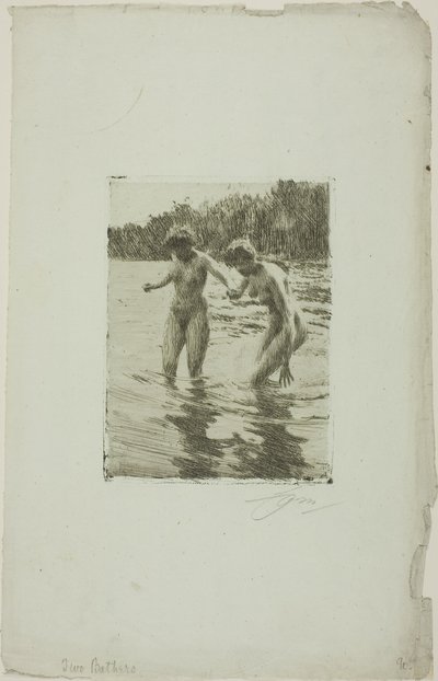 二人の入浴者 作： Anders Leonard Zorn