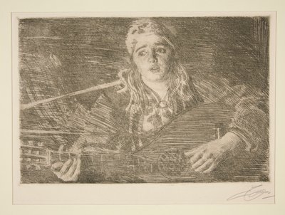スウェディッシュ リュートを持つ女性 作： Anders Leonard Zorn