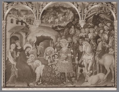 ジャンティーレ・ダ・ファブリアーノによるマギの礼拝の絵の写真複製 フィレンツェ、Adorazione dei Magi (Gentile da Fabriano) Gall. Antica e Mod。 (アイテムのタイトル) 作： ジェンティーレ・ダ・ファブリアーノ