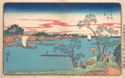 隅田川沿いの紅葉桜並木, 1831., 1831. 作： Ando Hiroshige