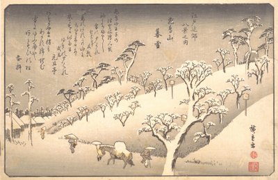 夕方の雪の飛鳥山、19世紀。 作： Ando Hiroshige