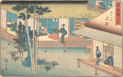 石部、K. 1840年、K. 1840年。 作： Ando Hiroshige