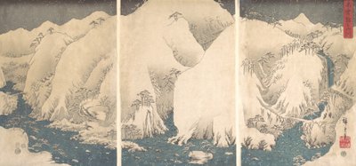 雪の中の木曽峡。 作： Ando Hiroshige