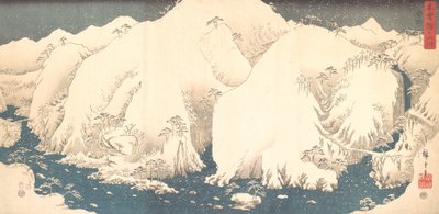 雪に覆われた木曽山脈、1857., 1857. 作： Ando Hiroshige