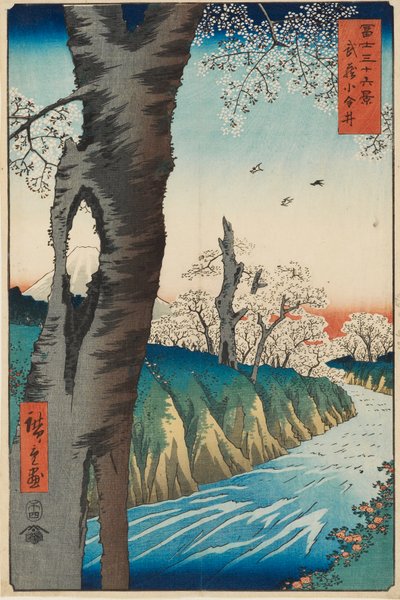 武蔵国小金井、1858年設計、1858-1859年刊行 作： Ando Hiroshige