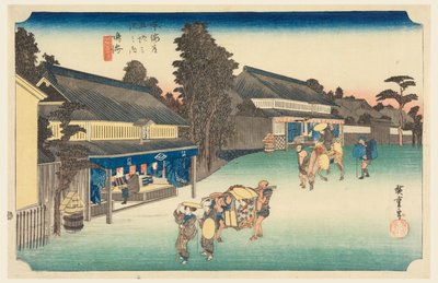 東海道五十三次 布の名産地・鳴海（東海道五十三次の内） 作： Ando Hiroshige