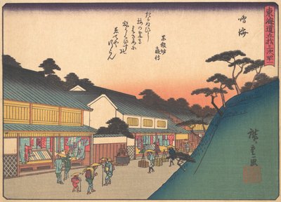 鳴海、東海道五十三次から、初期...、20世紀初頭。 作： Ando Hiroshige